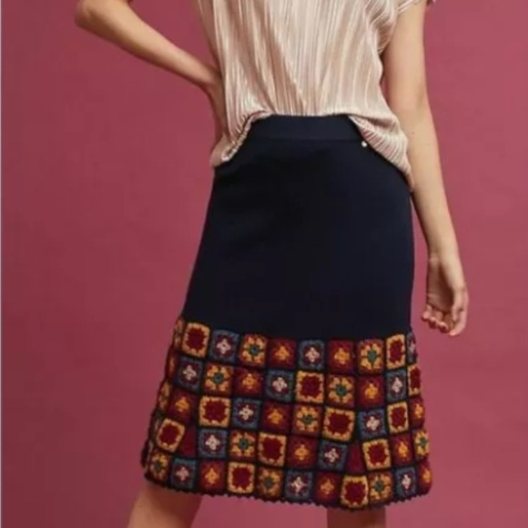 Anthropologie Dresses & Skirts - Anthropologie Square Floral Knit Skirt